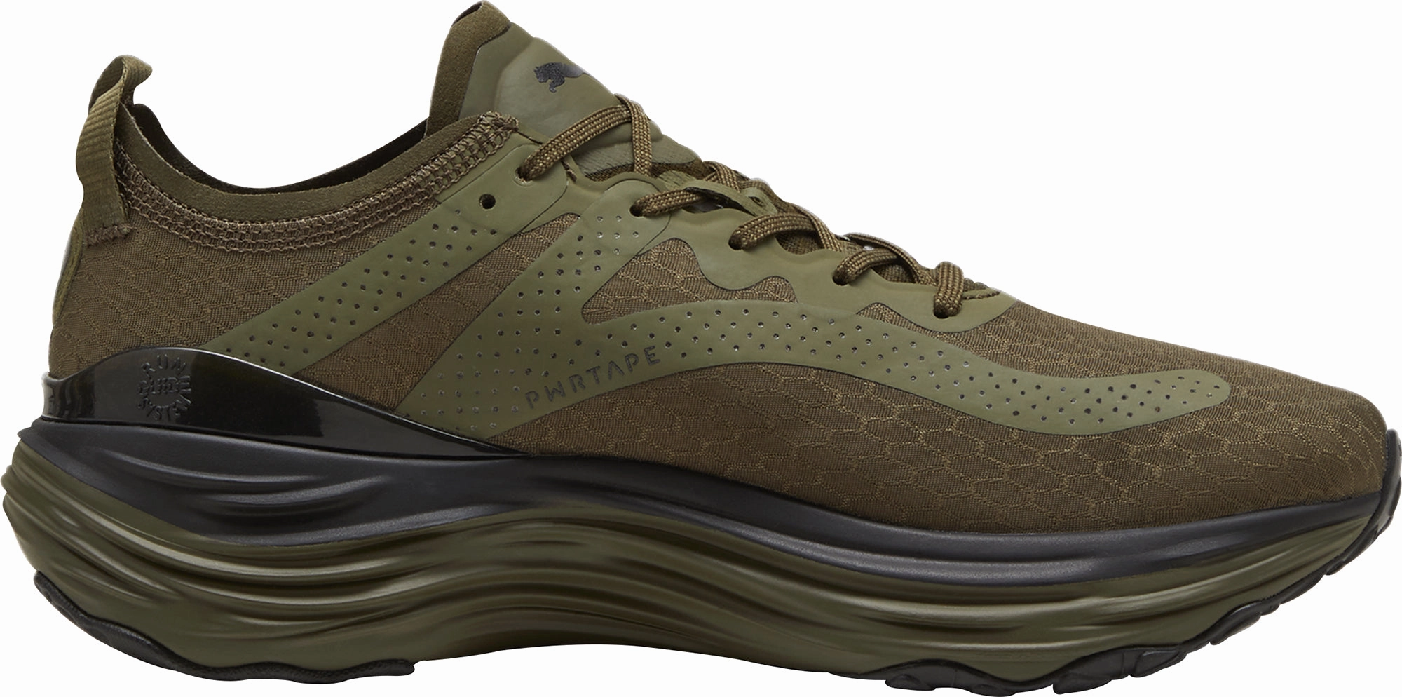 Puma ForeverRun Nitro WTR Mens Running Shoes - Green Stable Training Sneakers