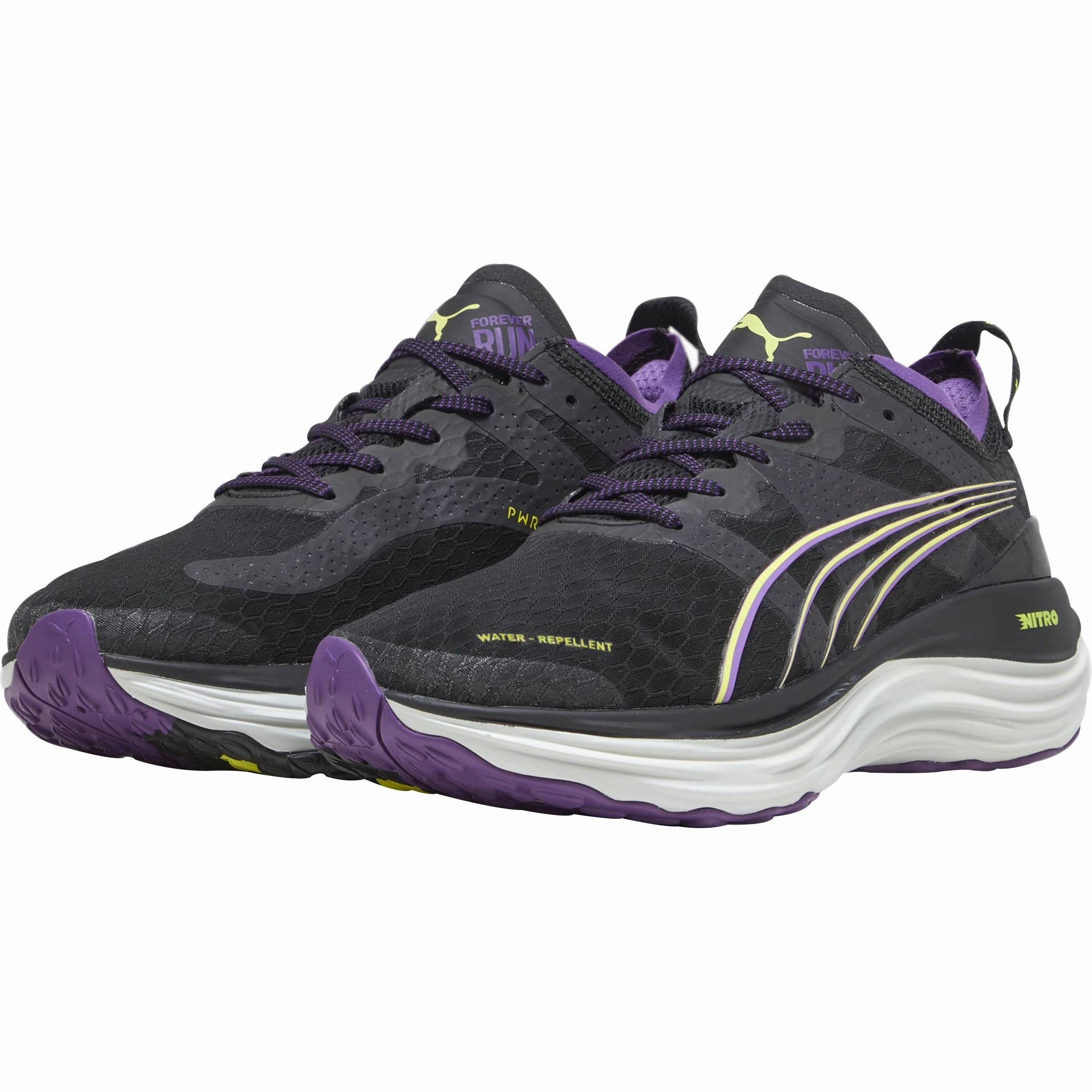 Puma ForeverRun Nitro WTR Womens Running Shoes - Black Stable Training Sneakers