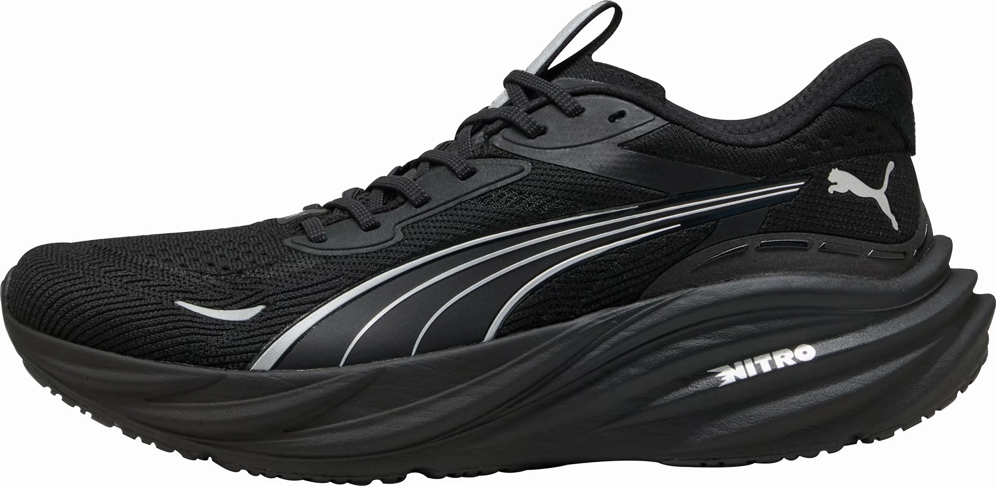 Puma Magnify Nitro 3 Mens Running Shoes - Black Puma sport shoes with bold branding