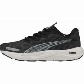 Puma Velocity Nitro 2 Womens Running Shoes - Black Puma sport shoes with bold branding