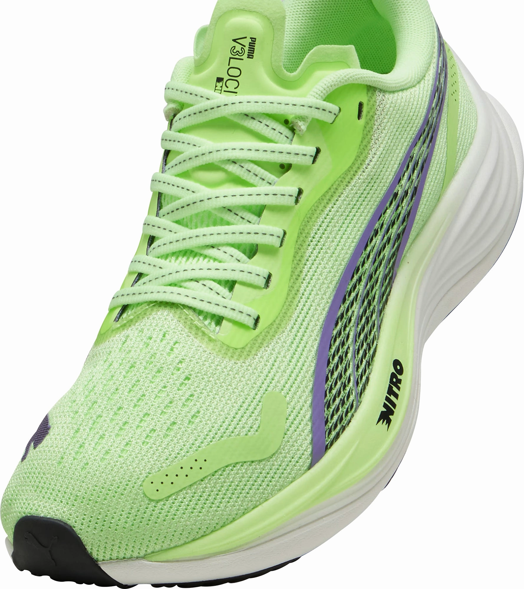 Puma Velocity Nitro 3 Womens Running Shoes - Green Cozy Footwear