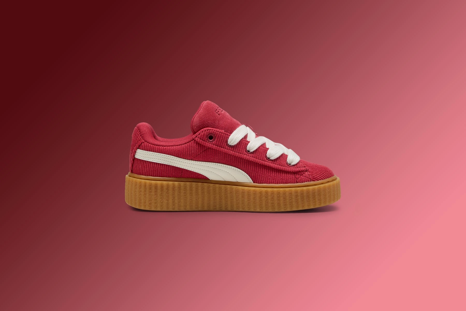 Puma x Fenty Women's Creeper Phatty Corduroy - Club Red/Warm White/Gum Puma Everyday Style Shoes