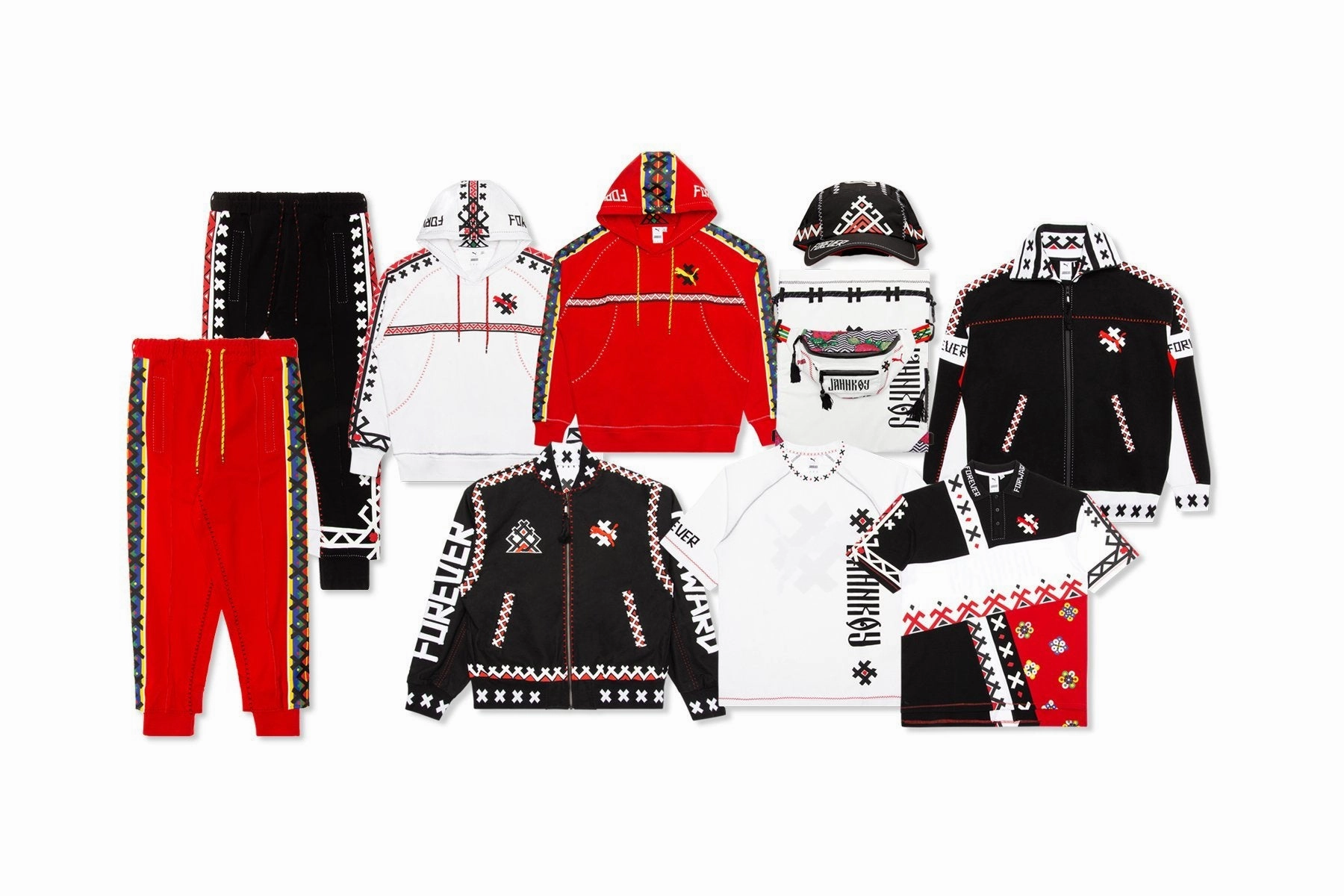 Puma x Jahnkoy AOP Polo - High Risk Red Puma Stripe Logo Trainers