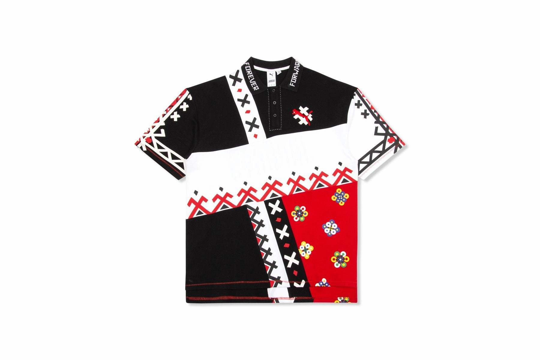 Puma x Jahnkoy AOP Polo - High Risk Red Puma Stripe Logo Trainers