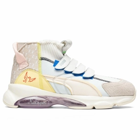 Puma x KidSuper Studios Cell Dome Sock - Whisper White/Silver Grey Puma trainers with bold stripe logo