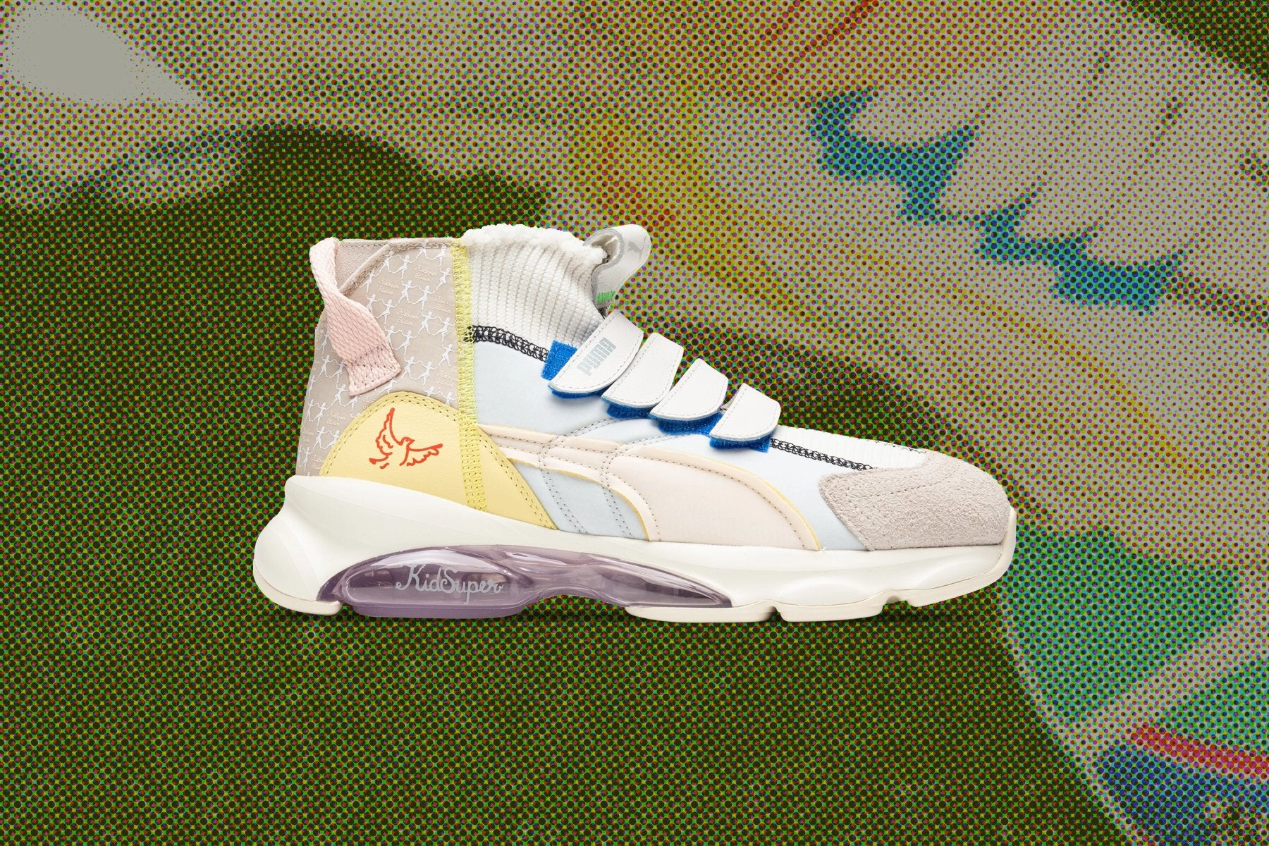 Puma x KidSuper Studios Cell Dome Sock - Whisper White/Silver Grey Puma Stripe Logo Trainers