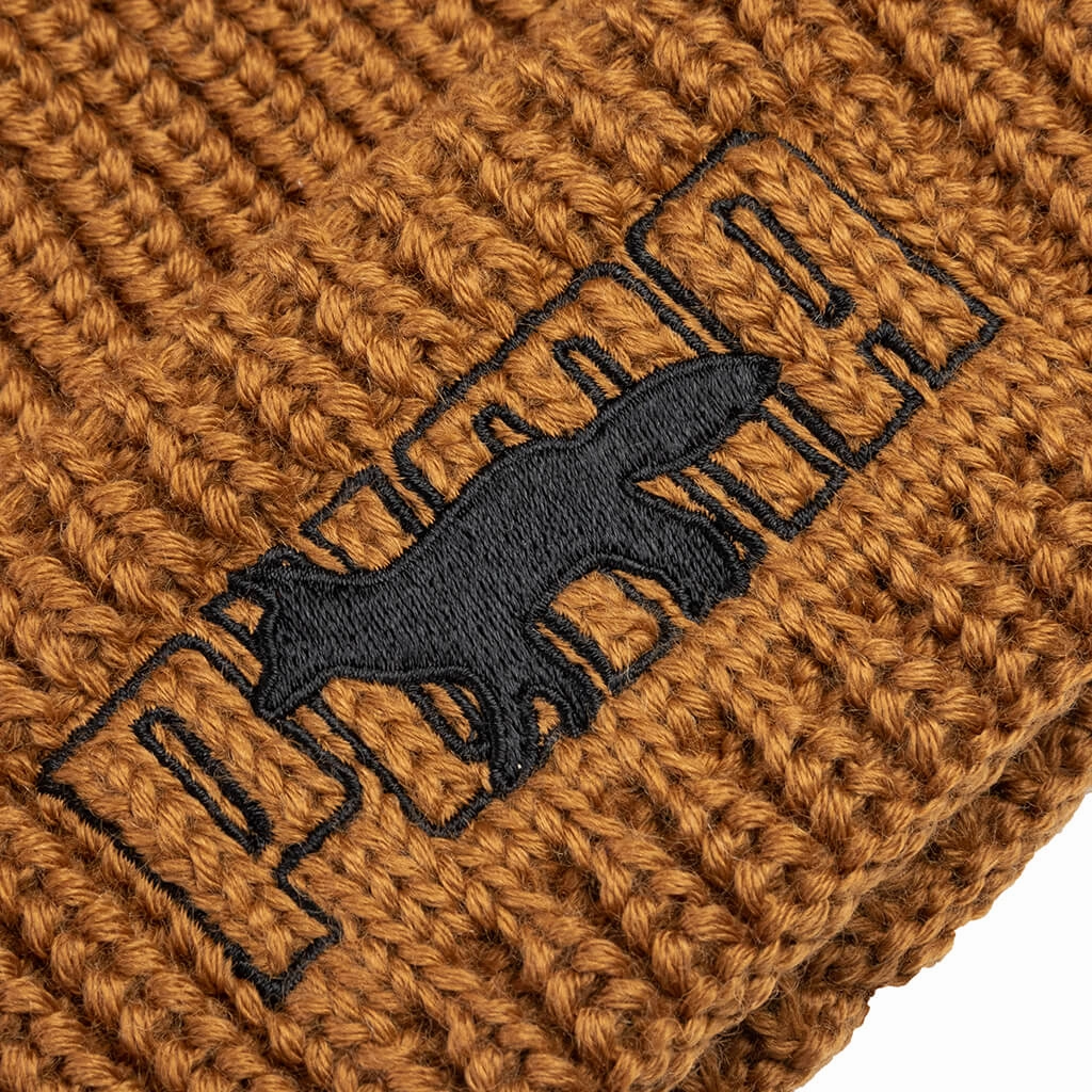 Puma x Maison Kitsune Fisherman Beanie - Brown Puma Stripe Logo Trainers