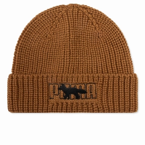 Puma x Maison Kitsune Fisherman Beanie - Brown Puma trainers with bold stripe logo