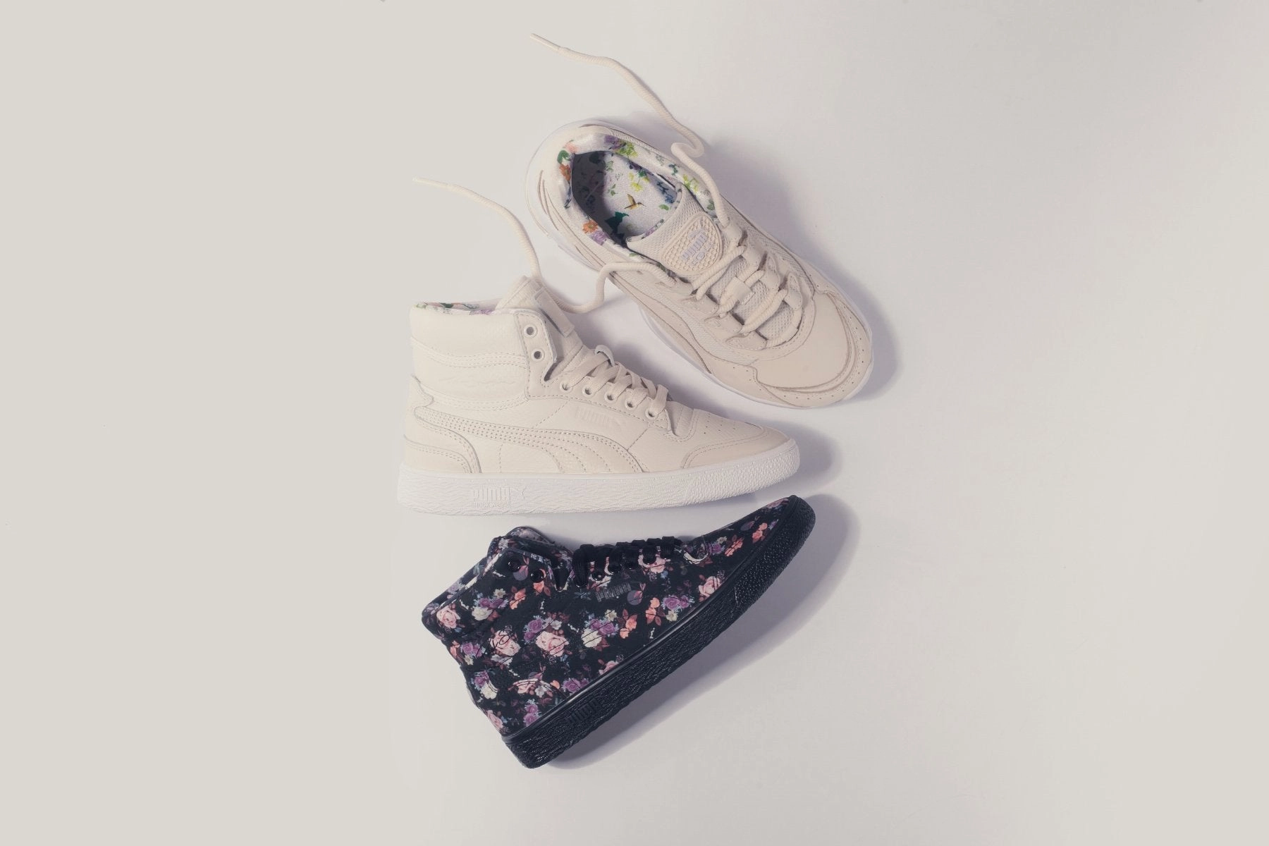 Puma x Tabitha Simmons Women's Cell Stellar - Pastel Parchment Puma Stripe Logo Trainers