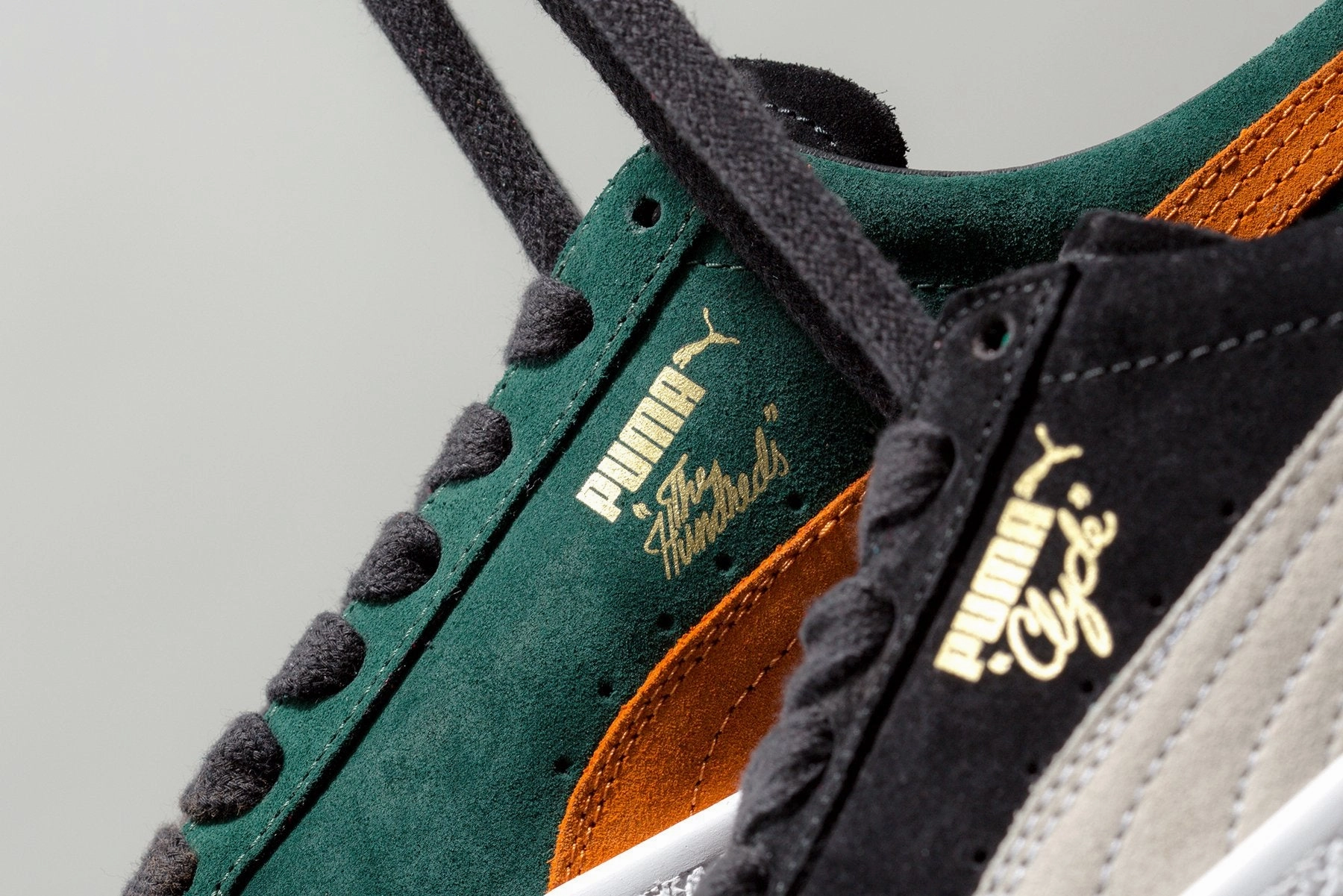 Puma x The Hundreds Clyde - Black/White Puma Stripe Logo Trainers