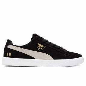 Puma x The Hundreds Clyde - Black/White Puma trainers with bold stripe logo