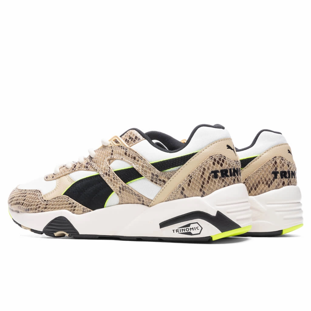 R698 Snake - Whisper White/Black Puma Suede Street Sneakers
