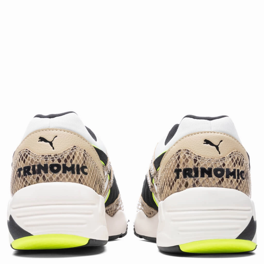 R698 Snake - Whisper White/Black Puma Suede Street Sneakers