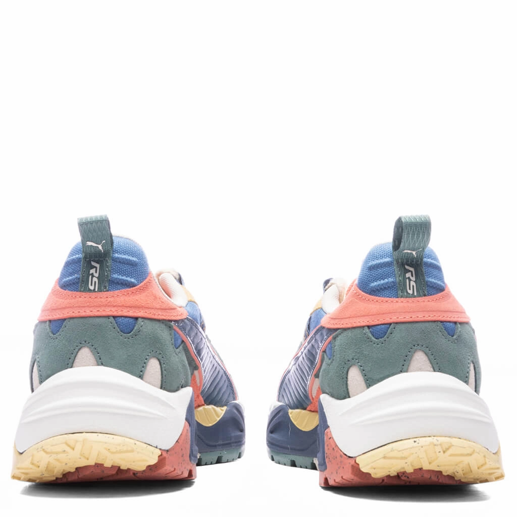 RS-TRCK RE: Escape - Vapor Gray/Deep Dive/Hibiscus Flower Puma Suede Street Sneakers