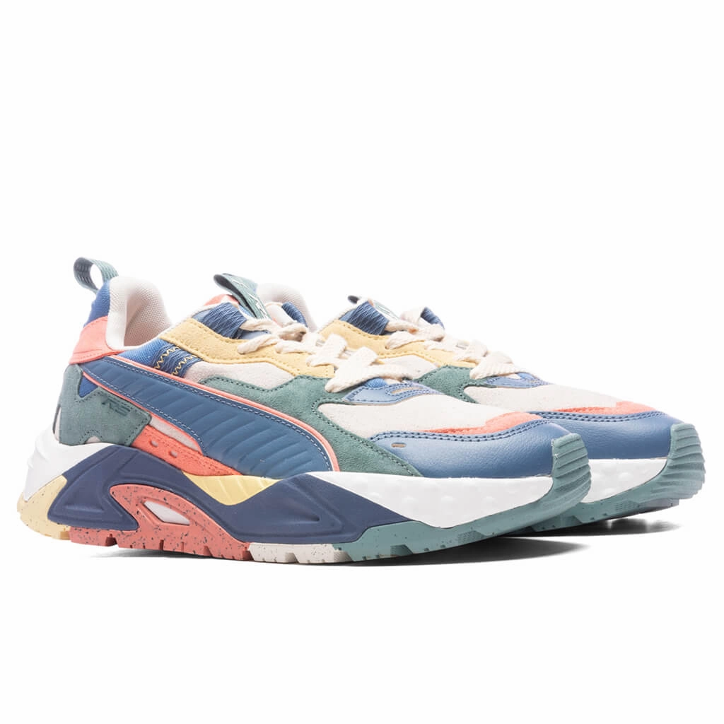 RS-TRCK RE: Escape - Vapor Gray/Deep Dive/Hibiscus Flower Puma Suede Street Sneakers