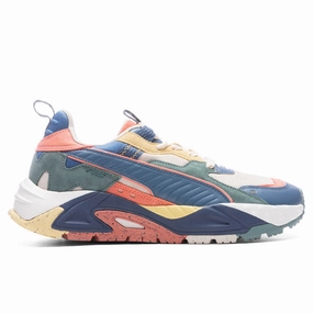 RS-TRCK RE: Escape - Vapor Gray/Deep Dive/Hibiscus Flower Puma shoes with suede and modern shape