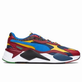 RS-X Mix - Dark Denim/Burnt Russet Puma trainers with bold stripe logo