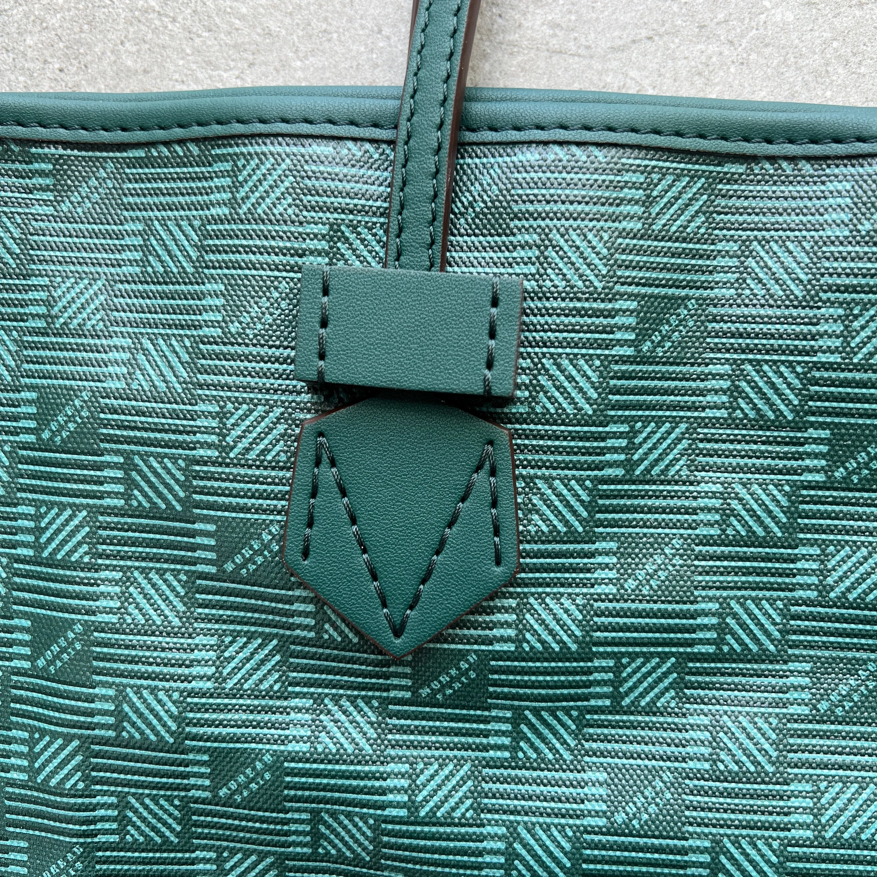 Saint Tropez Open Tote MM, Dark Green Moreau Bags