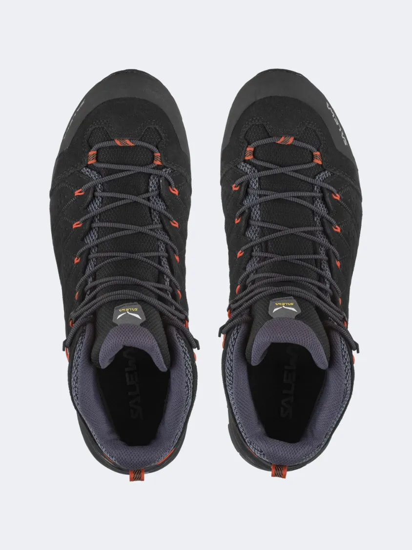 Salewa Alp Mate Mid Powertex Men Hiking Shoes Black/Fluo/Orange Mens Urban Style Comfort Shoes