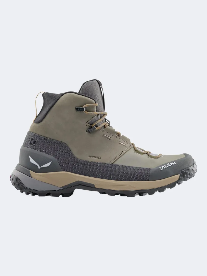 Salewa Puez Leather Mid Powertex Men Hiking Shoes Bungee Cord/Onyx Essential mens casual shoes for comfort