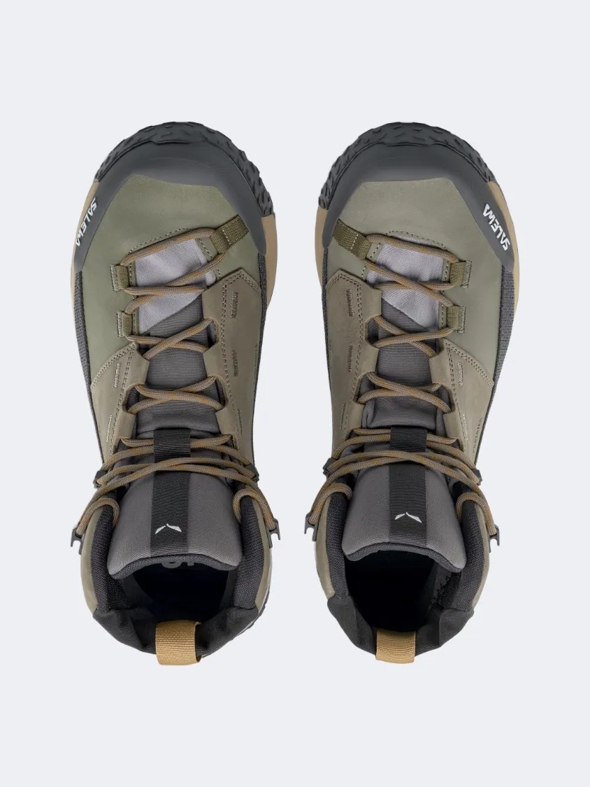 Salewa Puez Leather Mid Powertex Men Hiking Shoes Bungee Cord/Onyx Mens Urban Style Comfort Shoes