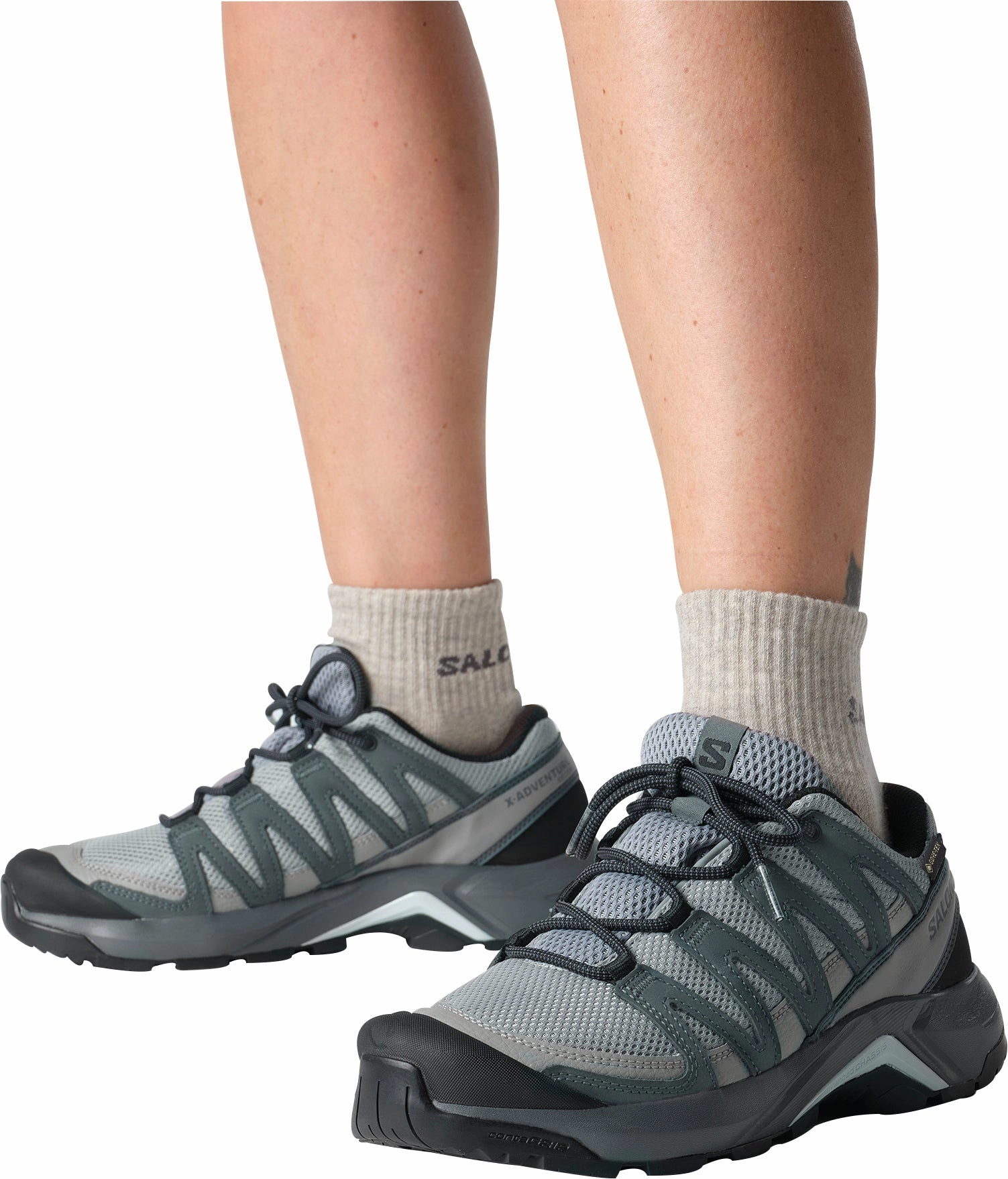 Salomon X-Adventure Recon GORE-TEX Womens Walking Shoes - Grey Dry Terrain Sneakers