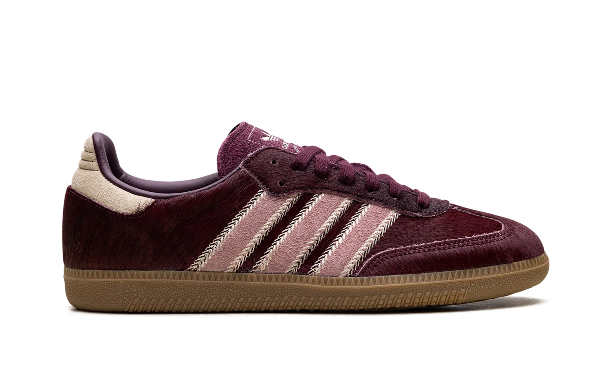 Samba OG WMNS "Maroon Sand Strata Pony" adidas stylish womens sneakers