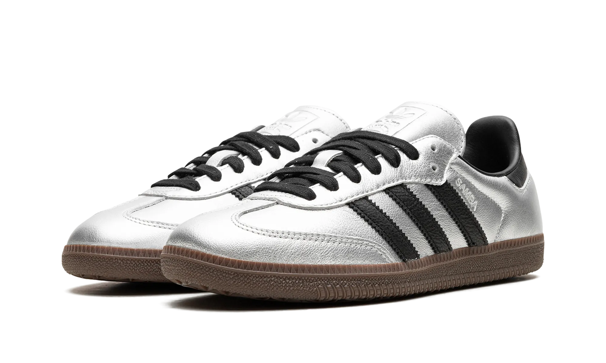 Samba OG WMNS "Silver Metallic Black Gum" adidas stylish womens sneakers