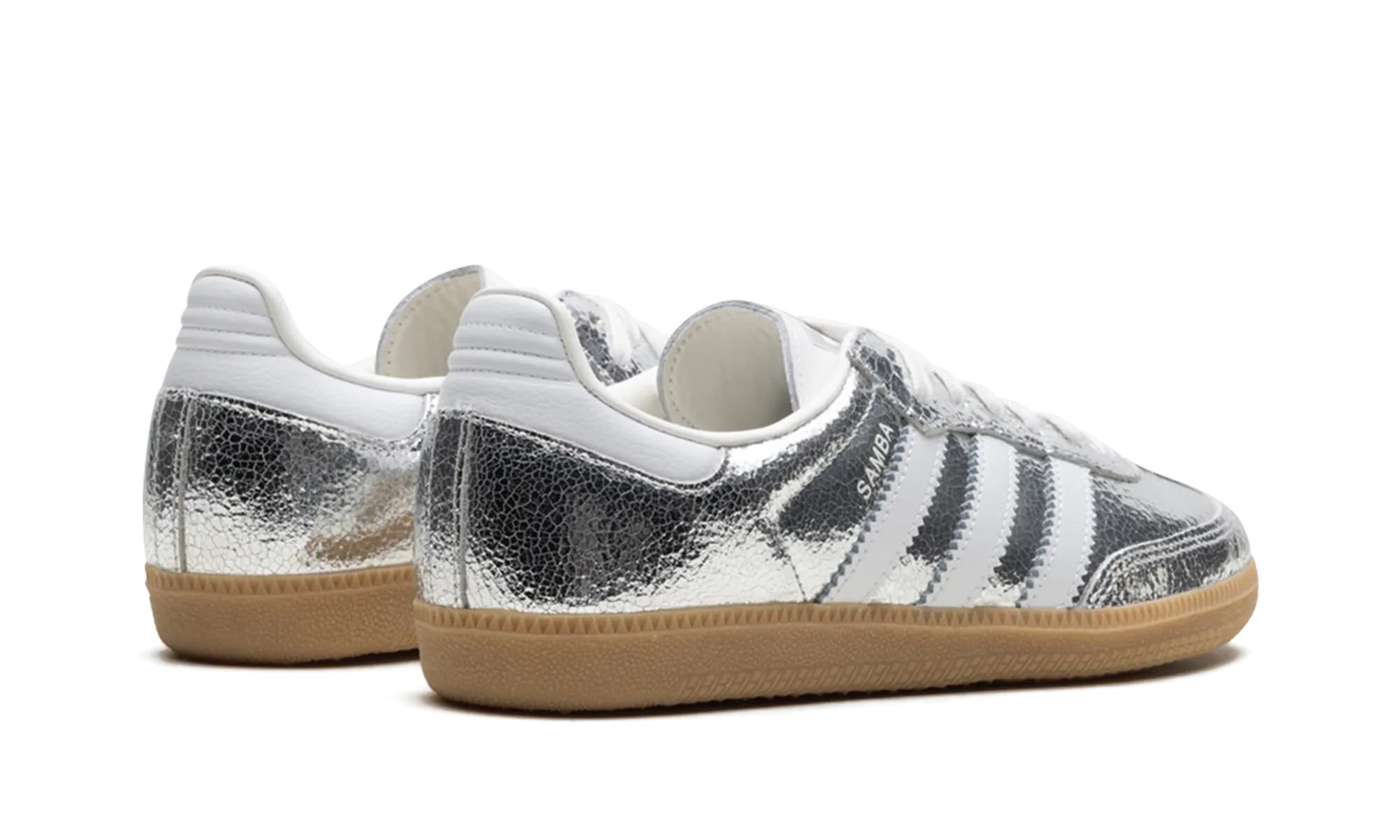 Samba OG WMNS "Silver Metallic Cracked Leather" adidas stylish womens sneakers
