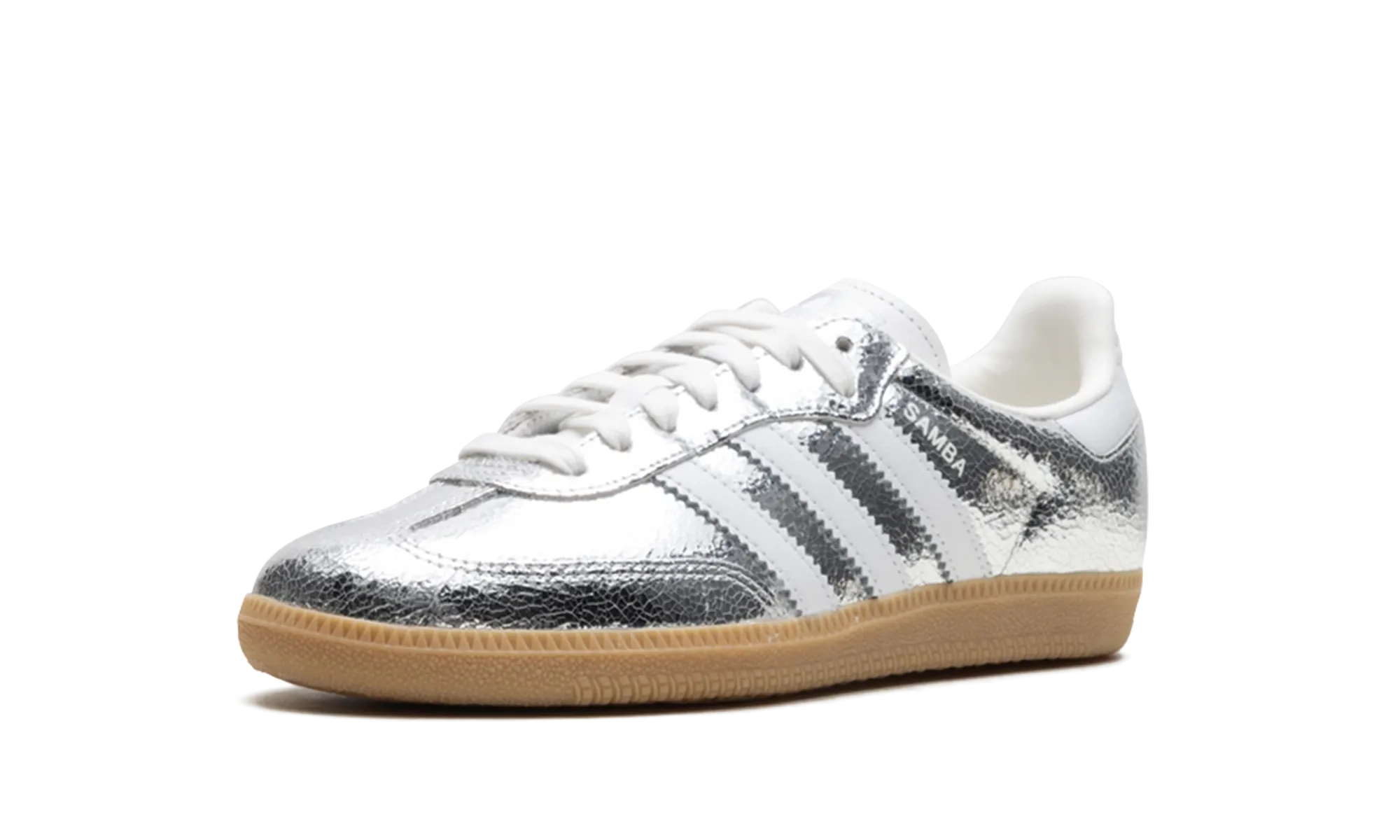 Samba OG WMNS "Silver Metallic Cracked Leather" adidas stylish womens sneakers