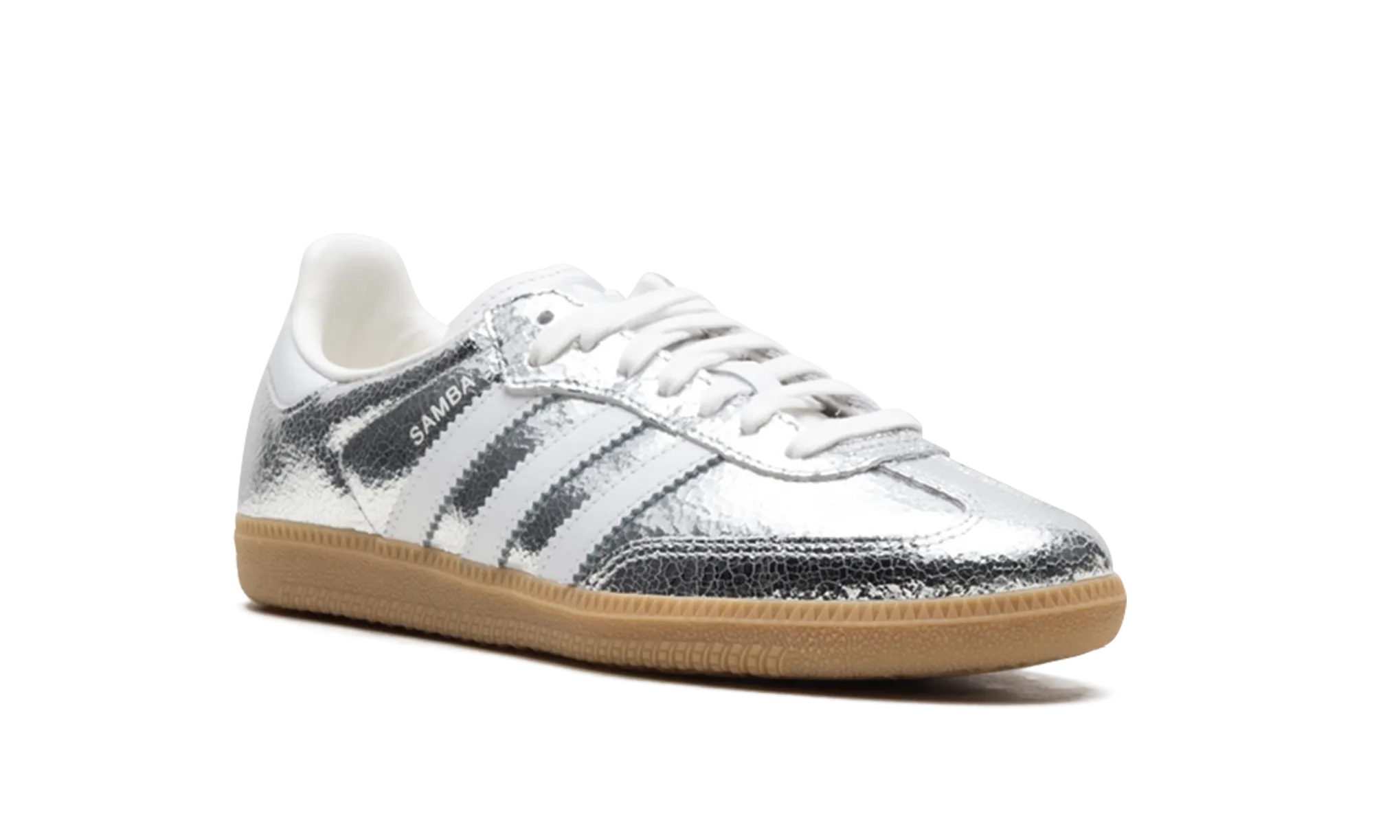 Samba OG WMNS "Silver Metallic Cracked Leather" adidas stylish womens sneakers