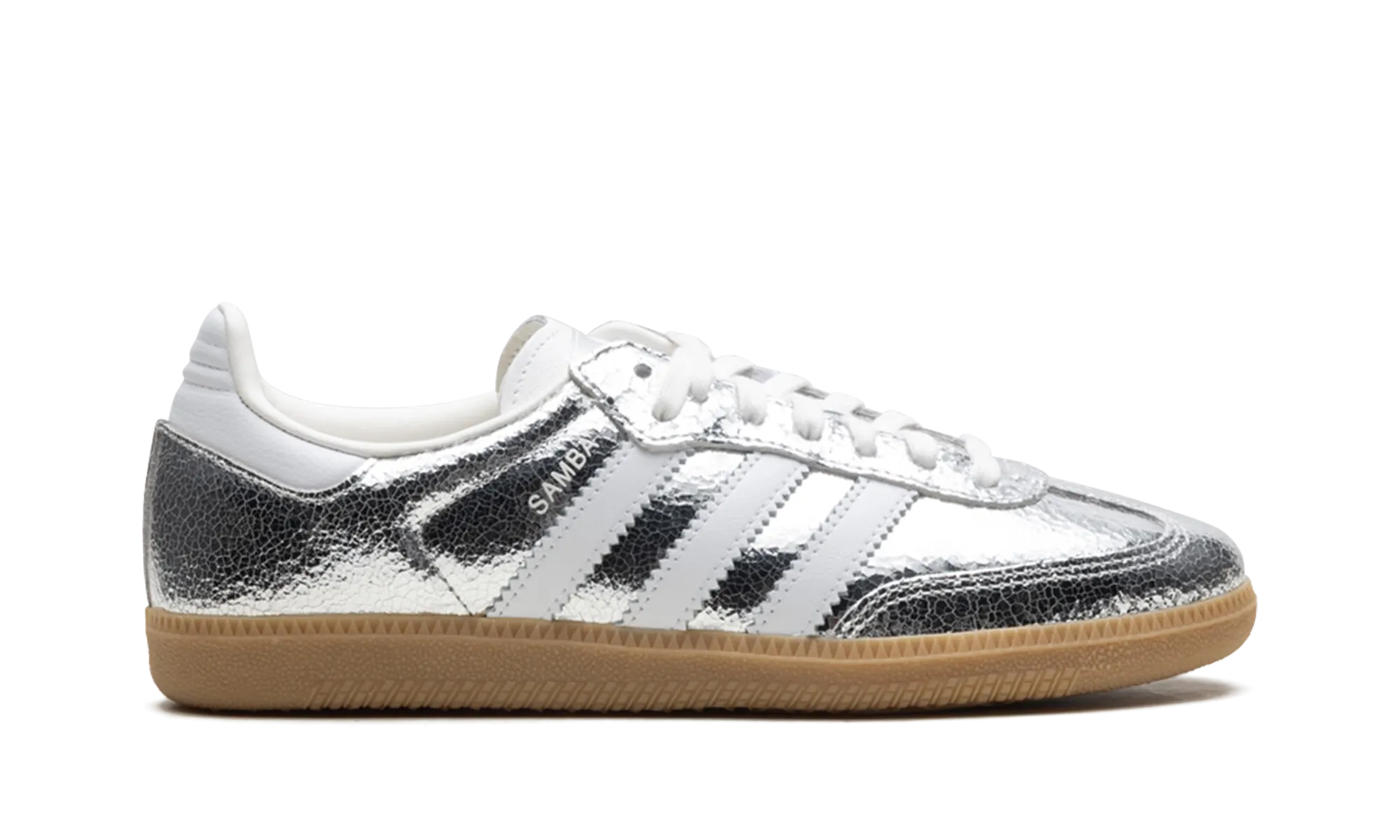 Samba OG WMNS "Silver Metallic Cracked Leather" adidas stylish womens sneakers