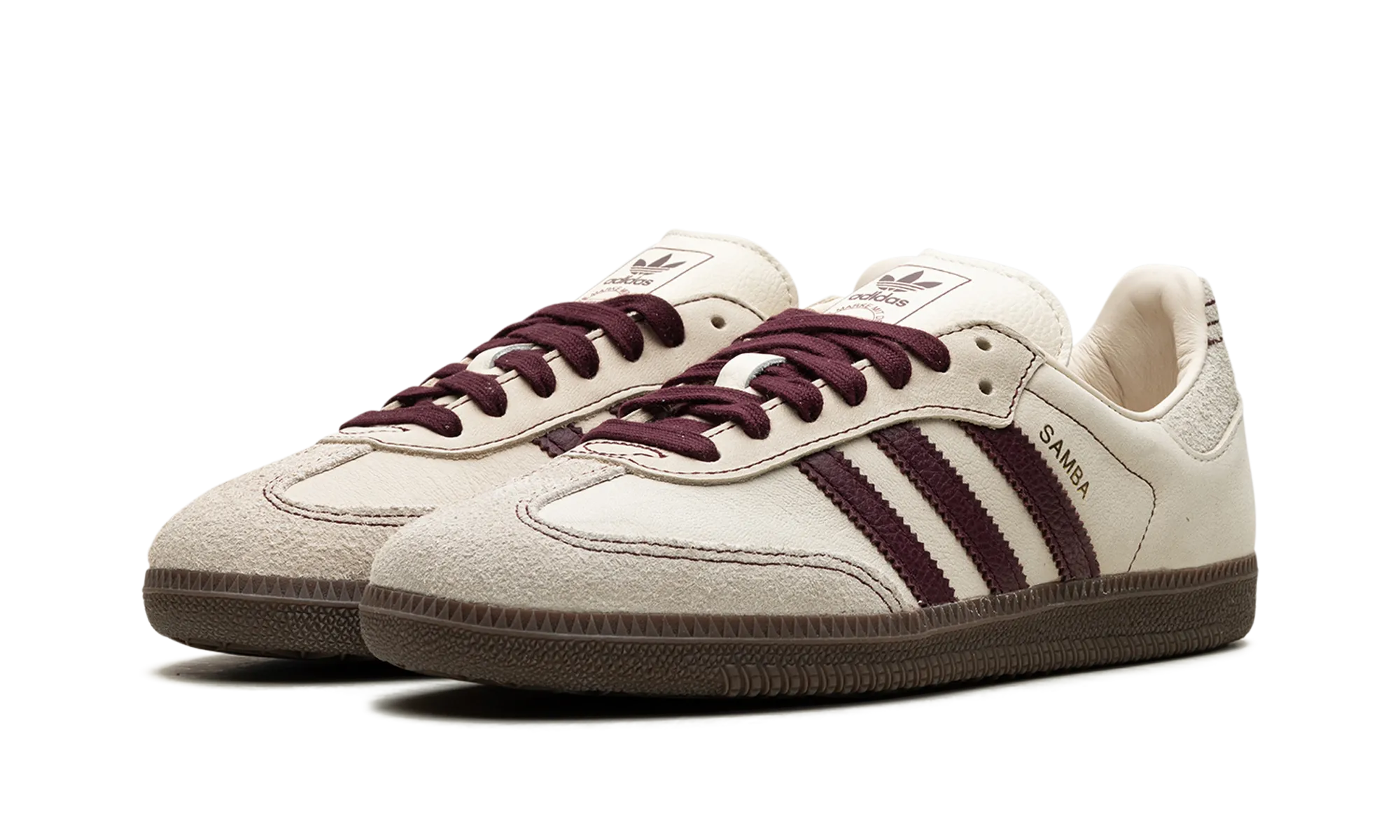 Samba OG WMNS "Wonder White Maroon" adidas stylish womens sneakers