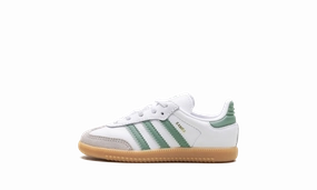 Samba OG TD "Cloud White SIlver Green" adidas toddler soft sneakers