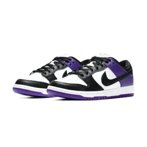 SB Dunk Low Pro Court Purple Black White Nike Dunk sneakers with classic silhouette