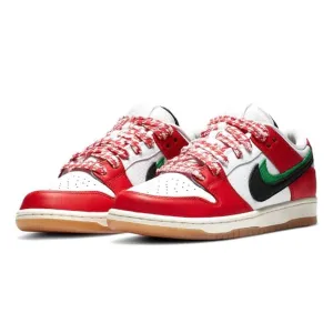 SB Dunk Low Pro QS Habib Chile Red Black White Nike Dunk sneakers with classic silhouette