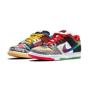 SB Dunk Low Pro QS What The Paul Sports Red Varsity Maize Rouge Sport Nike Dunk sneakers with classic silhouette
