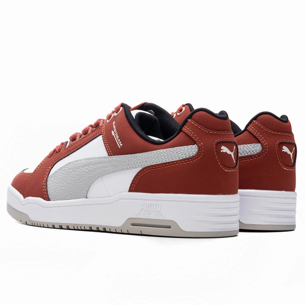 Slipstream Lo Block - White/Chili Oil Puma Suede Street Sneakers