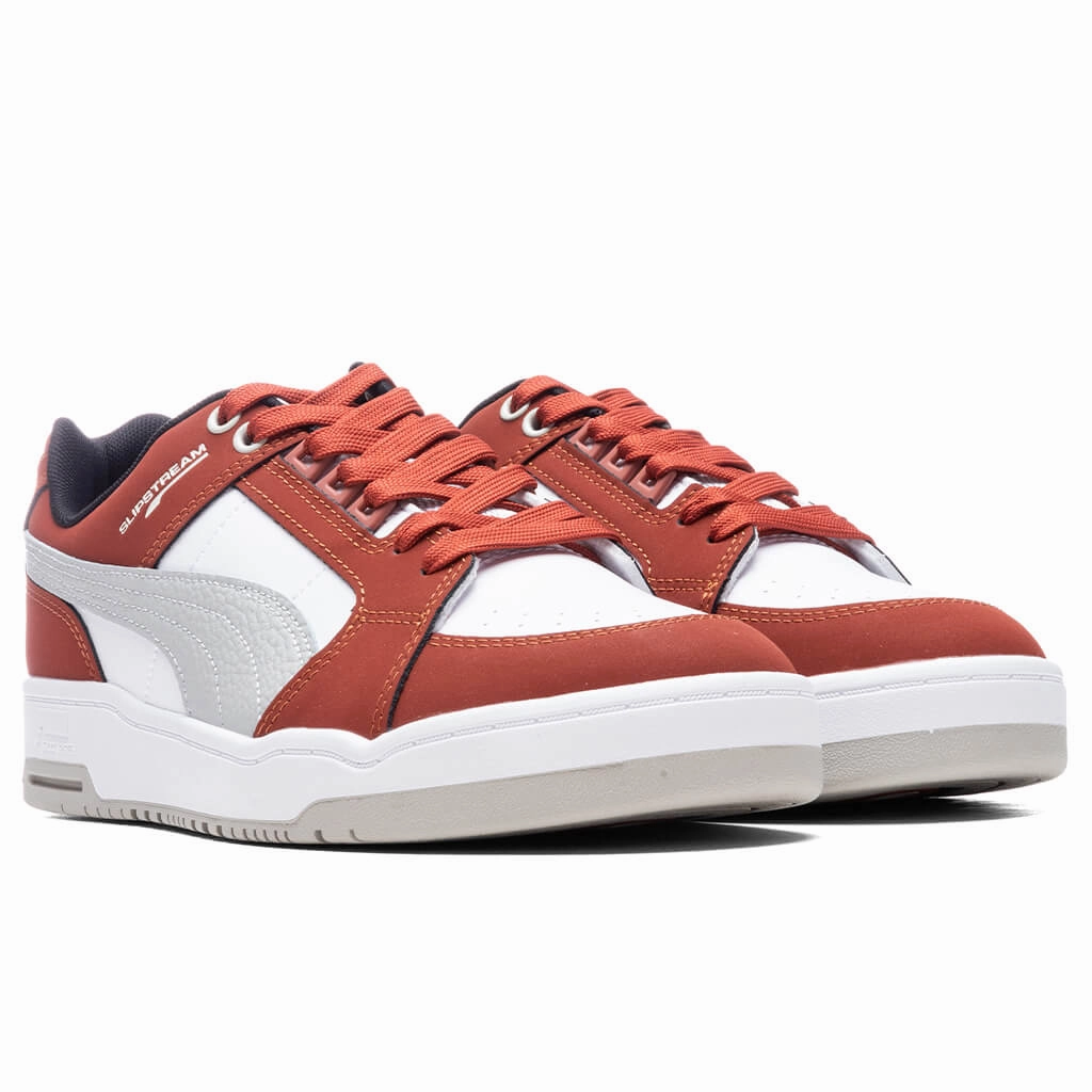 Slipstream Lo Block - White/Chili Oil Puma Suede Street Sneakers
