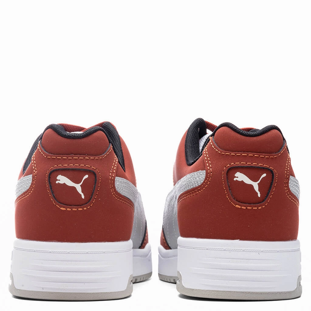 Slipstream Lo Block - White/Chili Oil Puma Suede Street Sneakers