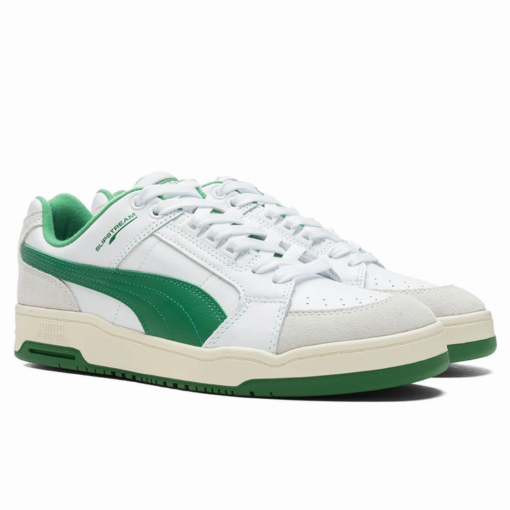Slipstream Lo Retro - White/Amazon Green Puma Suede Street Sneakers