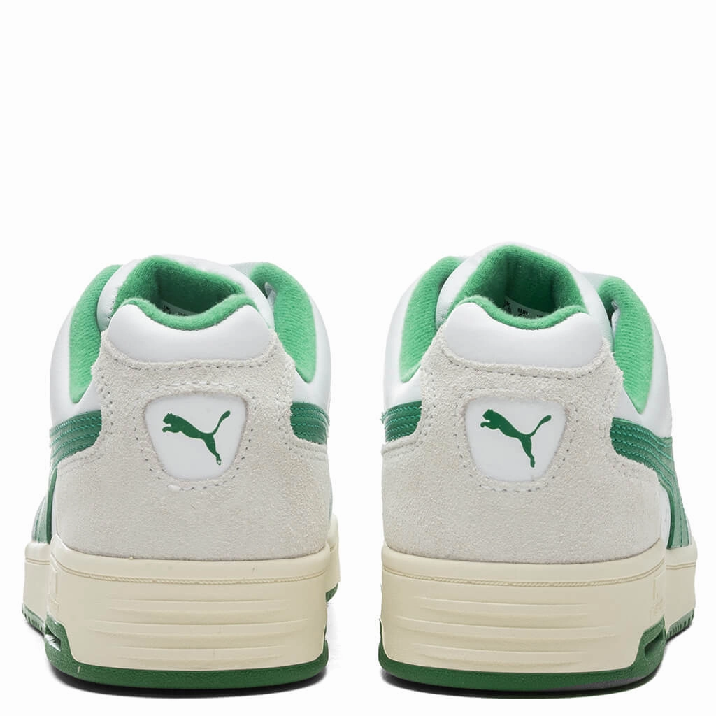 Slipstream Lo Retro - White/Amazon Green Puma Suede Street Sneakers