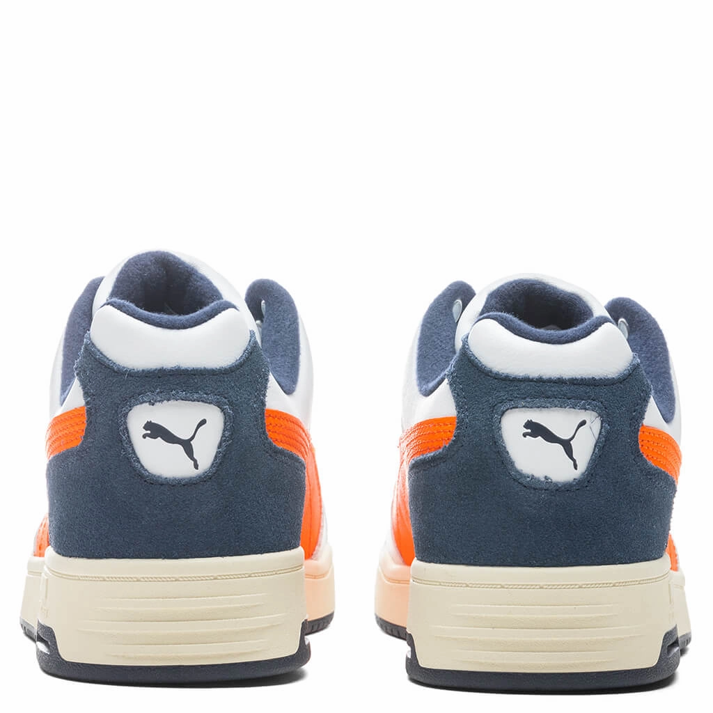 Slipstream Lo Retro - White/Vibrant Orange Puma Suede Street Sneakers
