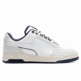 Slipstream Lo Service Line - White/New Navy Puma shoes with suede and modern shape