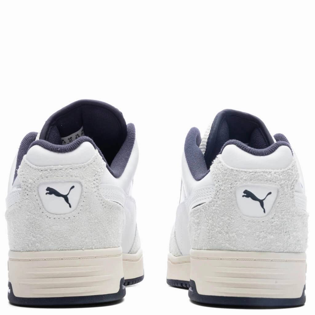 Slipstream Lo Service Line - White/New Navy Puma Suede Street Sneakers