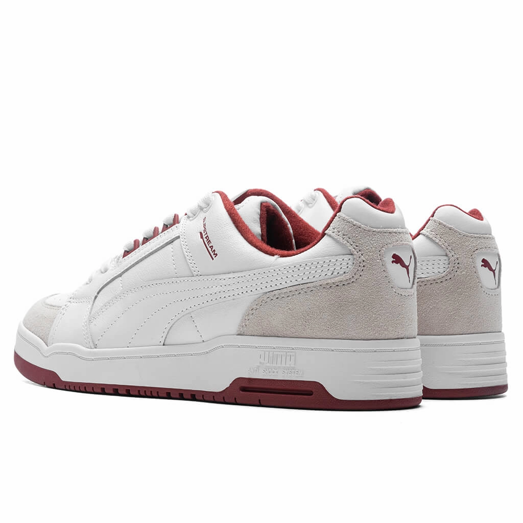 Slipstream Low Retro - White/Intense Red Puma Suede Street Sneakers