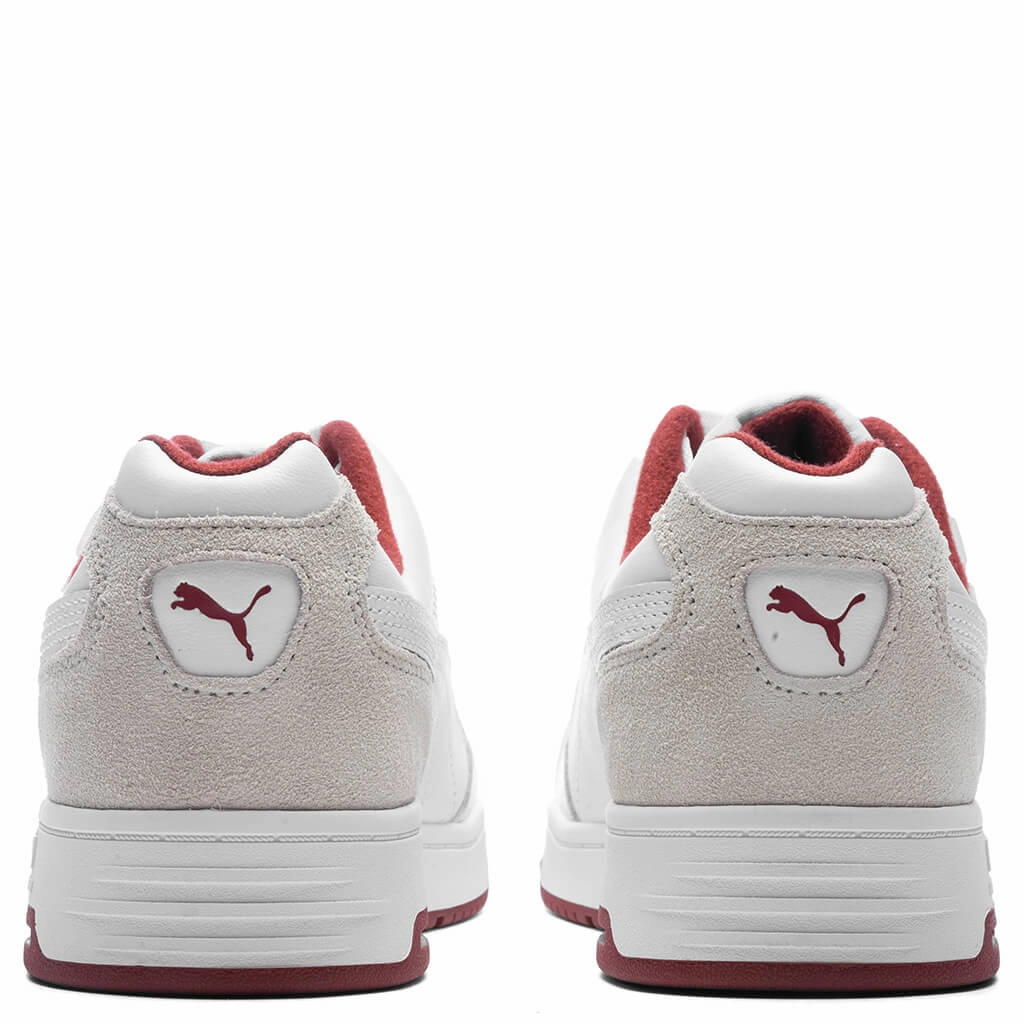 Slipstream Low Retro - White/Intense Red Puma Suede Street Sneakers