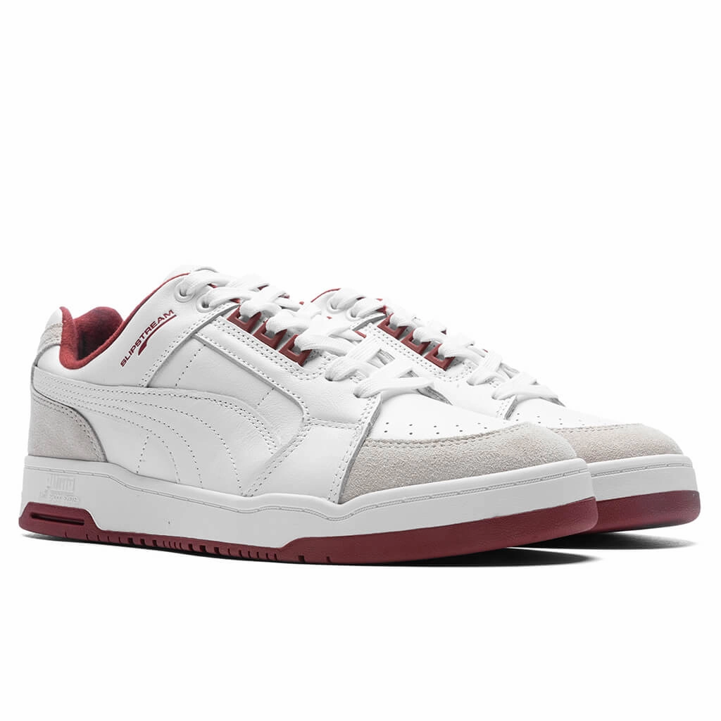 Slipstream Low Retro - White/Intense Red Puma Suede Street Sneakers