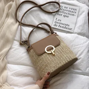 Small Straw Bucket Bags For Women 2020 Summer Crossbody Bags Lady Travel Purses and Handbags Female Shoulder Messenger Bag Fashion Nova Bags
