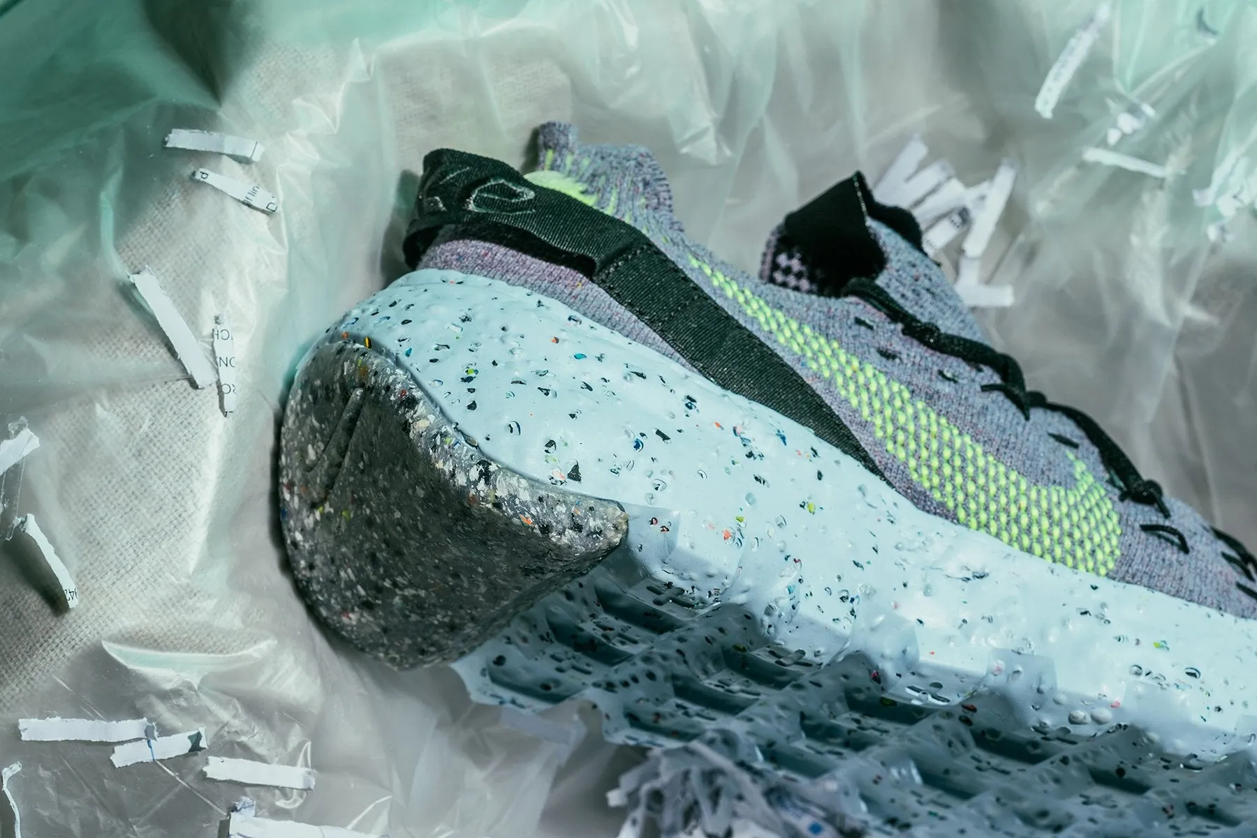 Space Hippie 04 - Grey/Volt Nike Foam Comfort Trainers